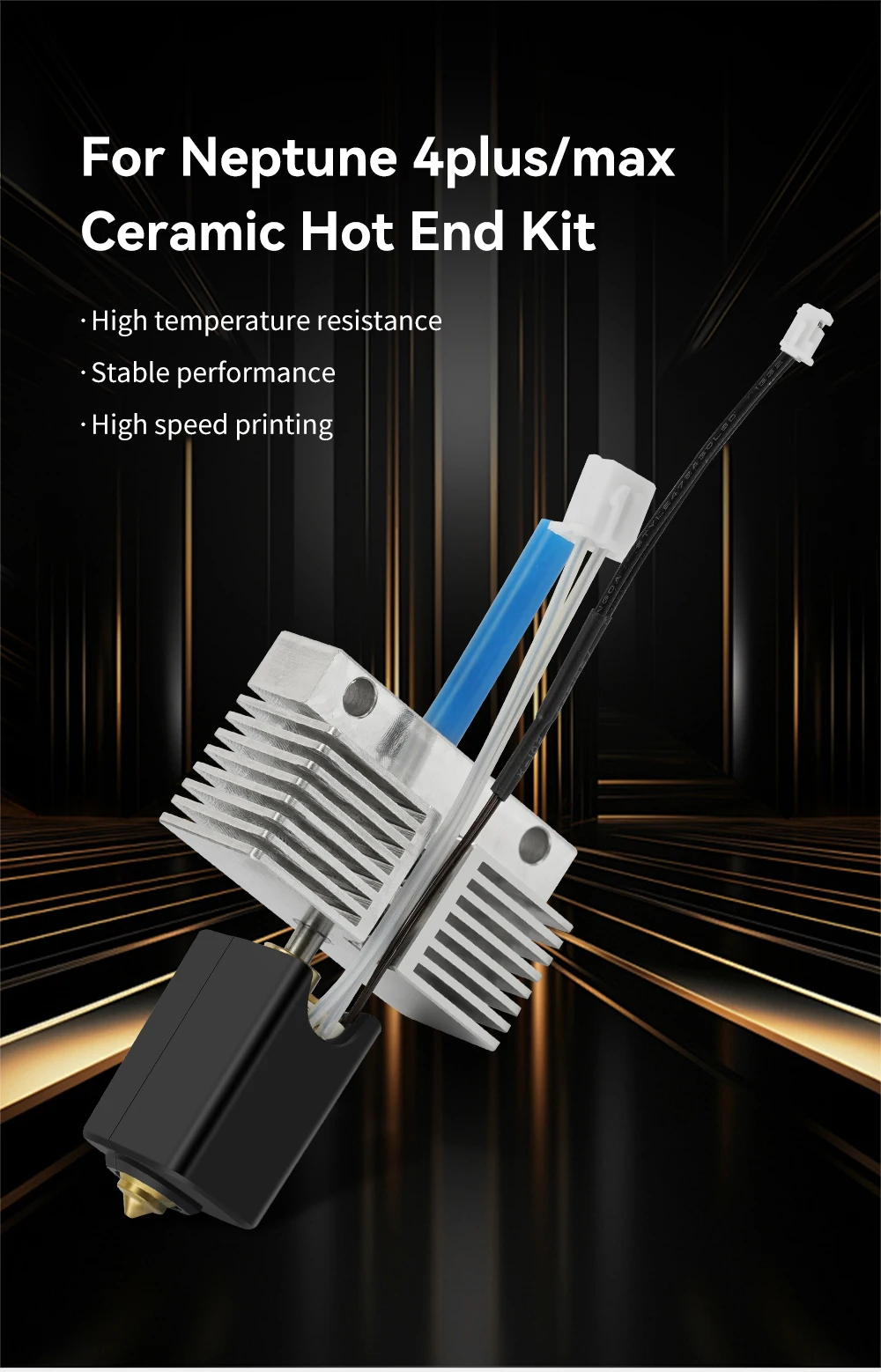 For ELEGOO Neptune 4 Max Hotend Kit Heatbreak Heater Cartridge 24V Thermistor Heating Block Extruder Head For Neptune4 Plus Part