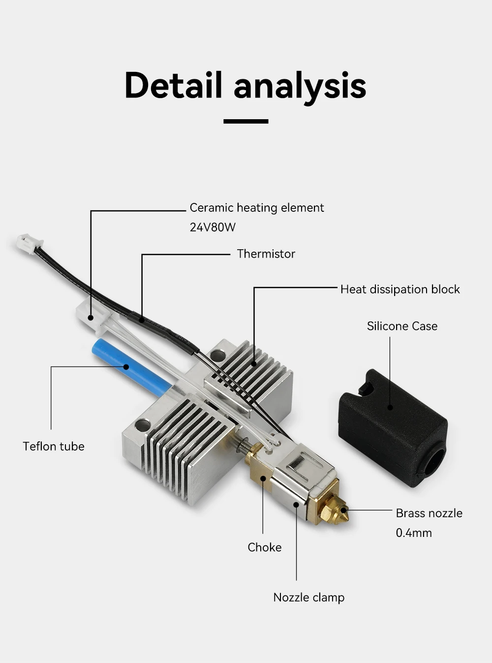 For ELEGOO Neptune 4 Max Hotend Kit Heatbreak Heater Cartridge 24V Thermistor Heating Block Extruder Head For Neptune4 Plus Part