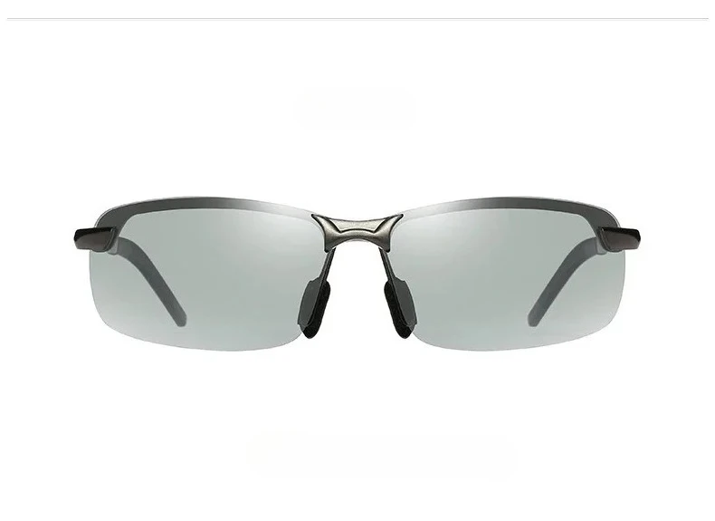 Polarized Photochromic Sunglasses for Man Aluminum Magnesium Frame Top Lens Driving Day and Night Vision Goggles Sun Glasses