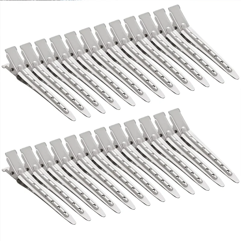 20pcs/set 3.5 Inch Silver Duckbill Hair Clips For Women Girls Hair Styling Rustproof Metal Hairpins Barrettes Hair Accessories