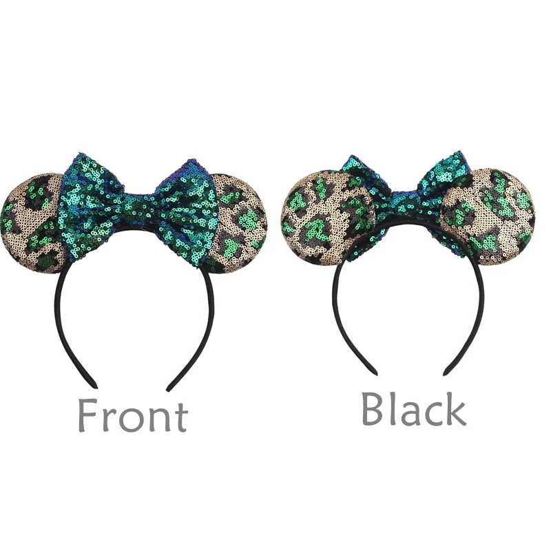 1pc Chic Mouse Ears Headband Sequins 5"Bow Hairband For Girls Women Holiday Festival Party DIY Women Hair Accessories Gift