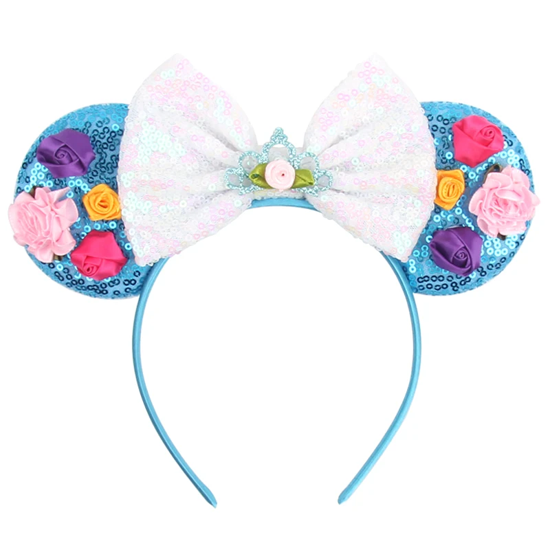 1pc Chic Mouse Ears Headband Sequins 5"Bow Hairband For Girls Women Holiday Festival Party DIY Women Hair Accessories Gift