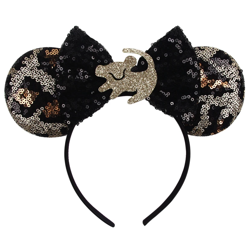 1pc Chic Mouse Ears Headband Sequins 5"Bow Hairband For Girls Women Holiday Festival Party DIY Women Hair Accessories Gift