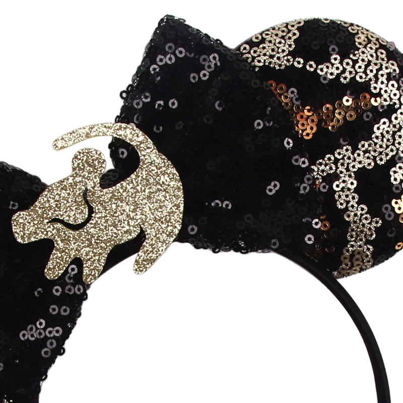 1pc Chic Mouse Ears Headband Sequins 5"Bow Hairband For Girls Women Holiday Festival Party DIY Women Hair Accessories Gift