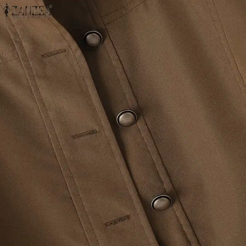 2024 ZANZEA Fashion Woman Long Sleeve O Neck Outwear Casual Party Chaqueta Elegant Button Thin Coats Vintage Autumn OL Jackets