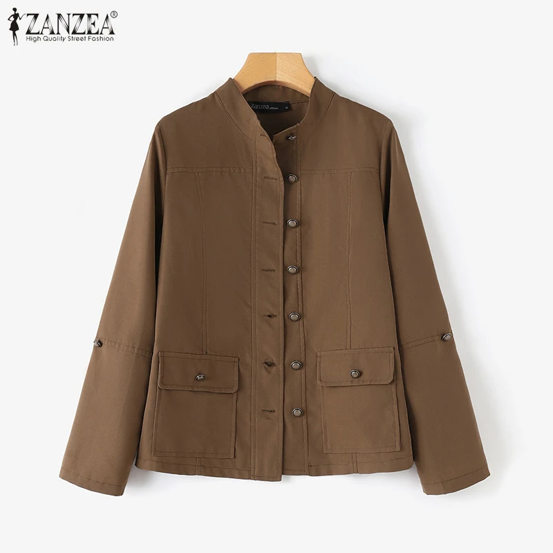 2024 ZANZEA Fashion Woman Long Sleeve O Neck Outwear Casual Party Chaqueta Elegant Button Thin Coats Vintage Autumn OL Jackets
