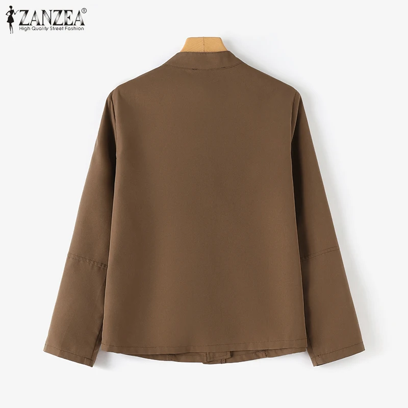 2024 ZANZEA Fashion Woman Long Sleeve O Neck Outwear Casual Party Chaqueta Elegant Button Thin Coats Vintage Autumn OL Jackets