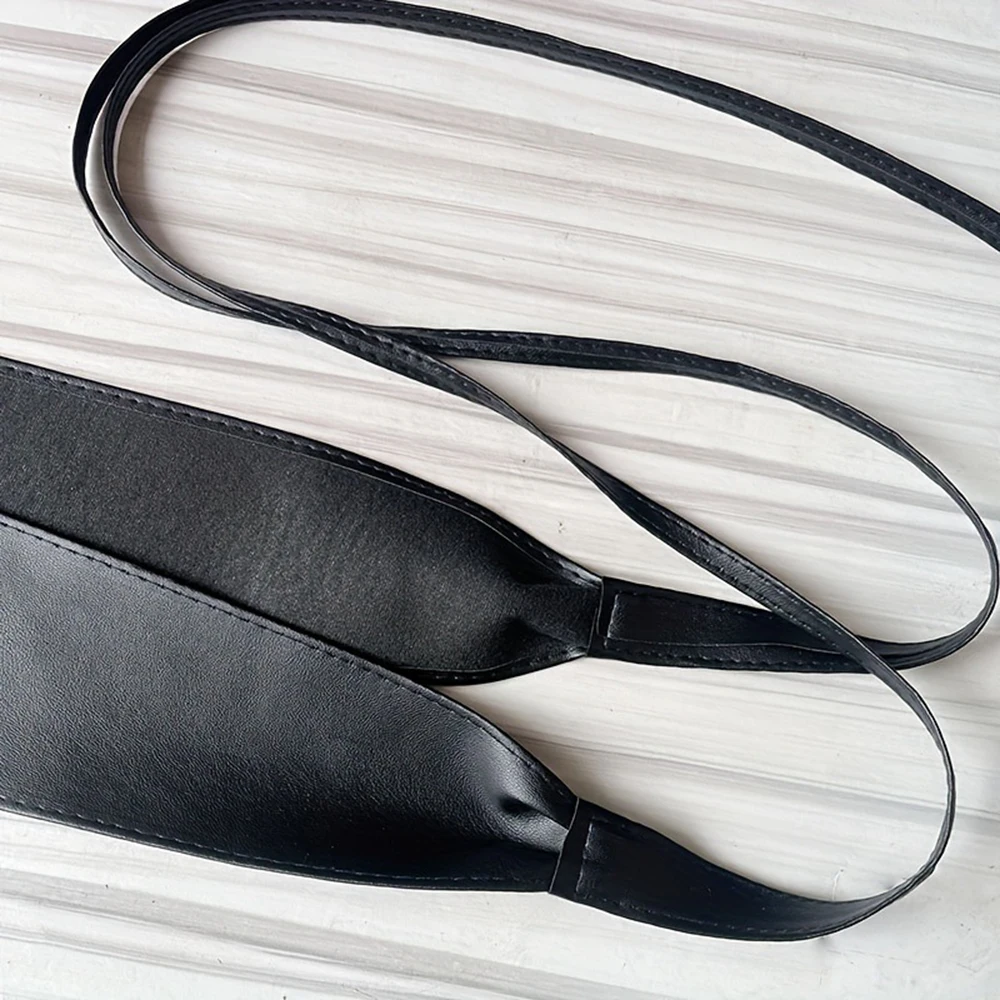 Boho Belt For Women Bowknot Faux Leather Wrap Around Obi Style Cinch Waistband Black Cummerbund Brown Women Wide Corset Belt