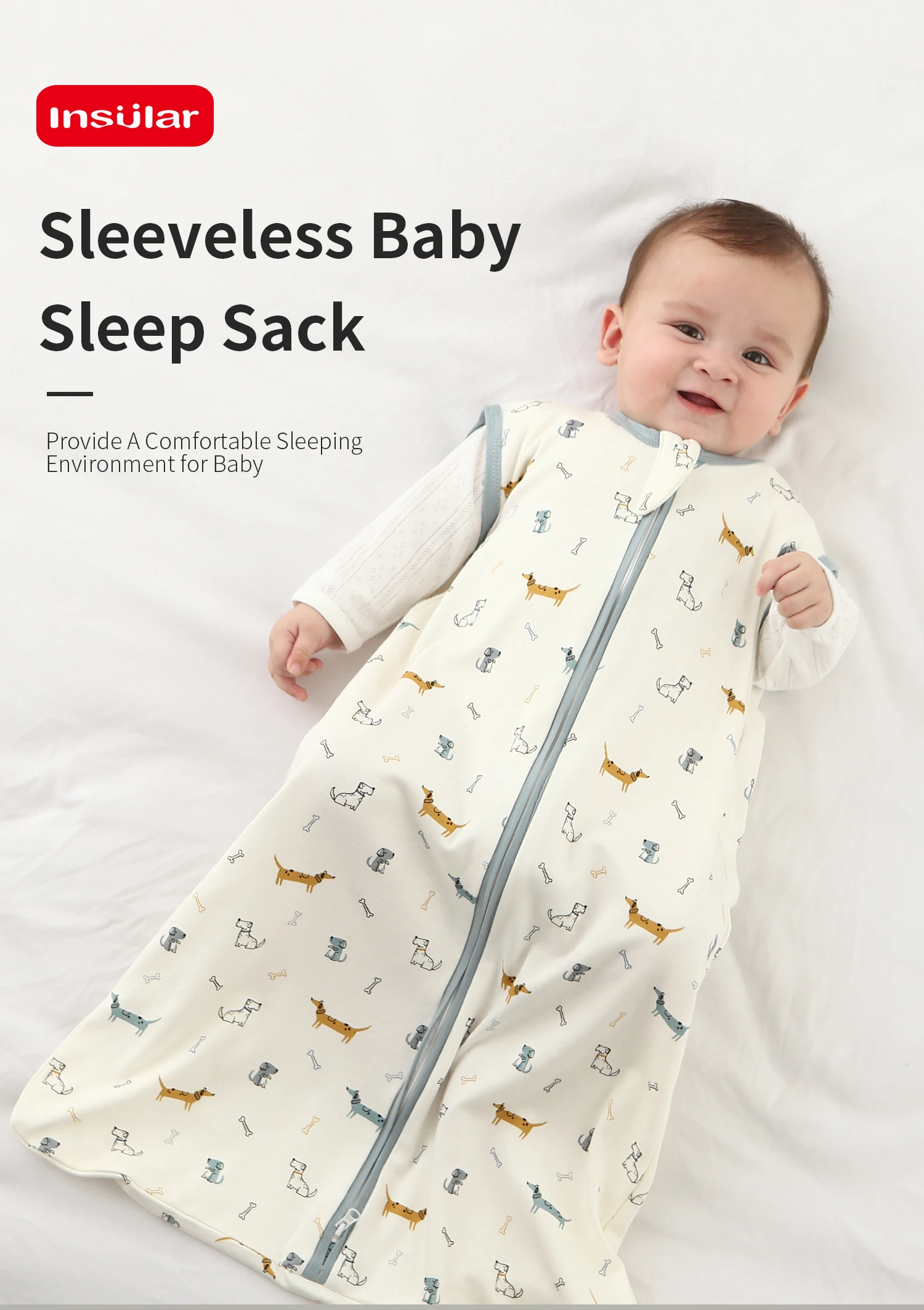 INSULAR Baby Sleeping Bag Kids Vest Infant Anti-Startle Swaddle Blanket Anti-Kick Sleepsacks Cotton Class A Spring Summer Autumn