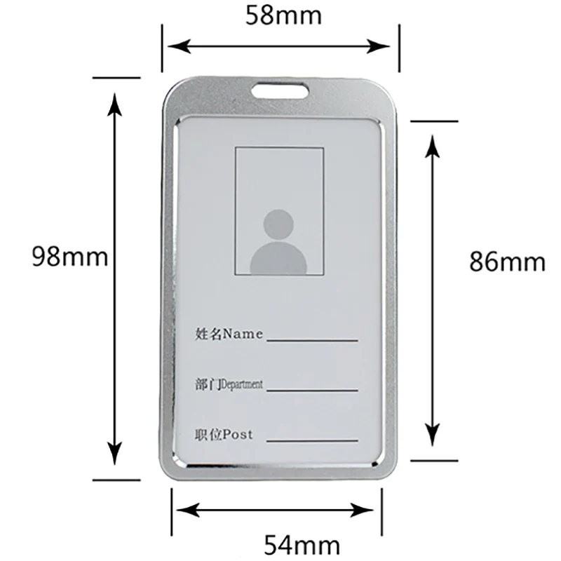 Fashion Unisex Card Cover Women Lanyard Aluminum Alloy Work ID Card Holder Business Work Card ID Badge Holder Metal Bags Case
