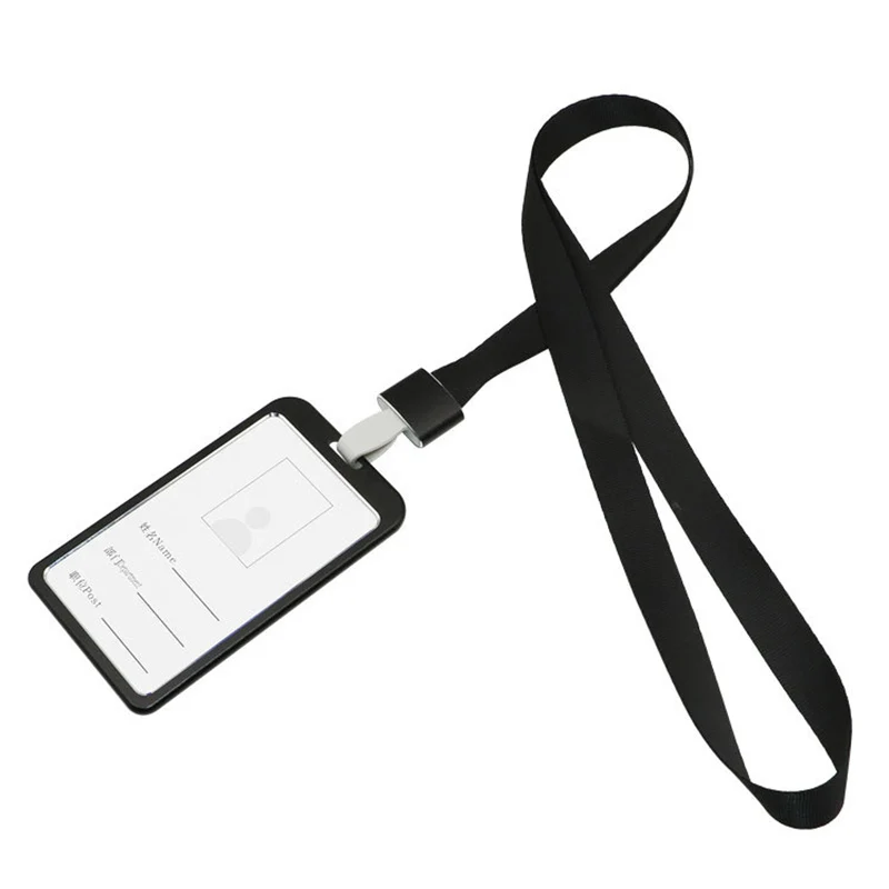 Fashion Unisex Card Cover Women Lanyard Aluminum Alloy Work ID Card Holder Business Work Card ID Badge Holder Metal Bags Case