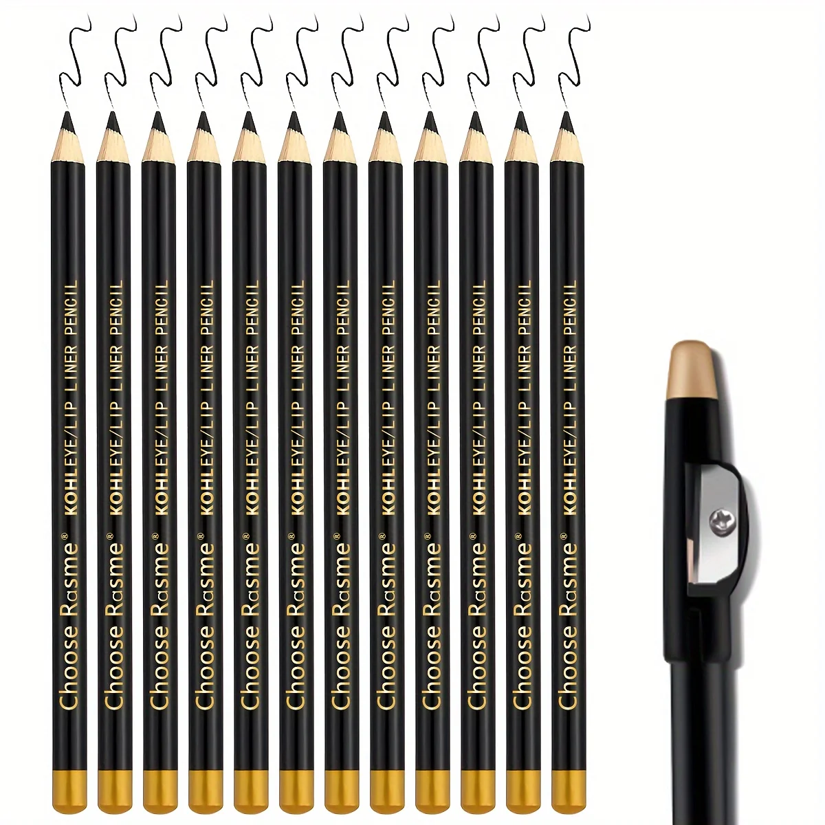 12pcs Black/Brown/Dark Brown Eyebrow Pencil Sharpener Eyebrow Pencil with Sharpener Eyebrow Line Lasting
