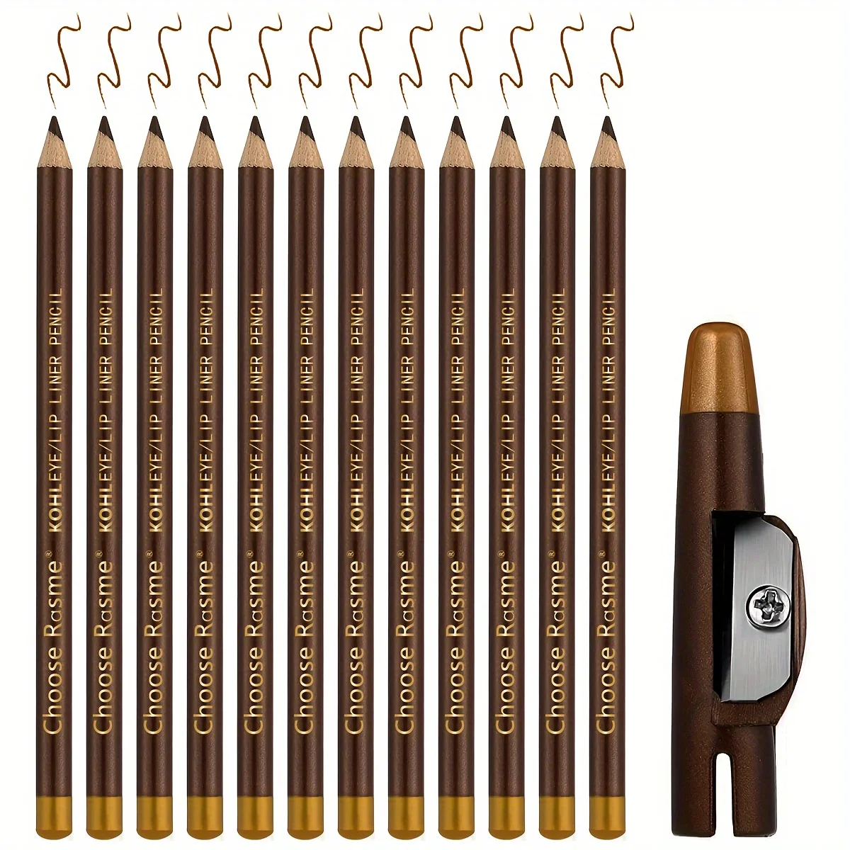 12pcs Black/Brown/Dark Brown Eyebrow Pencil Sharpener Eyebrow Pencil with Sharpener Eyebrow Line Lasting