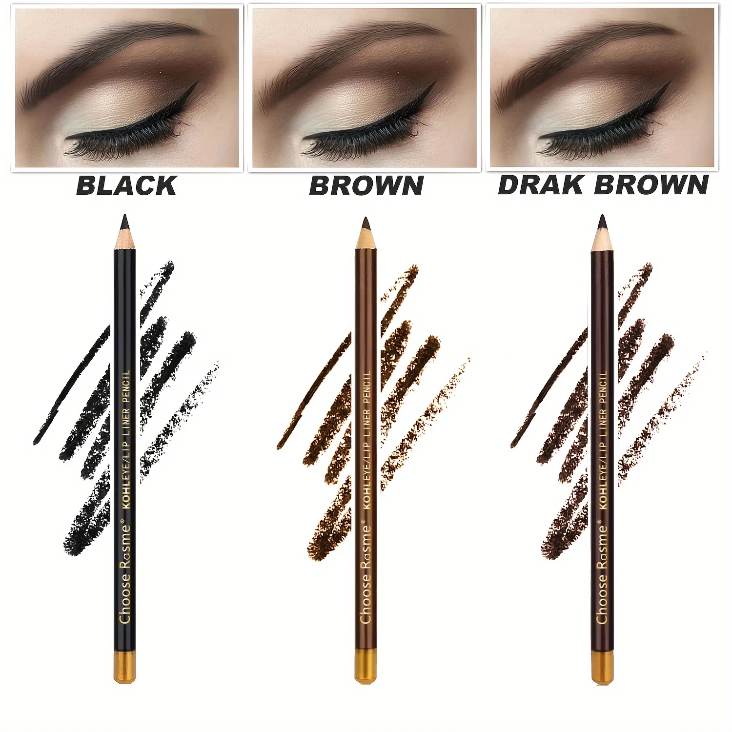 12pcs Black/Brown/Dark Brown Eyebrow Pencil Sharpener Eyebrow Pencil with Sharpener Eyebrow Line Lasting