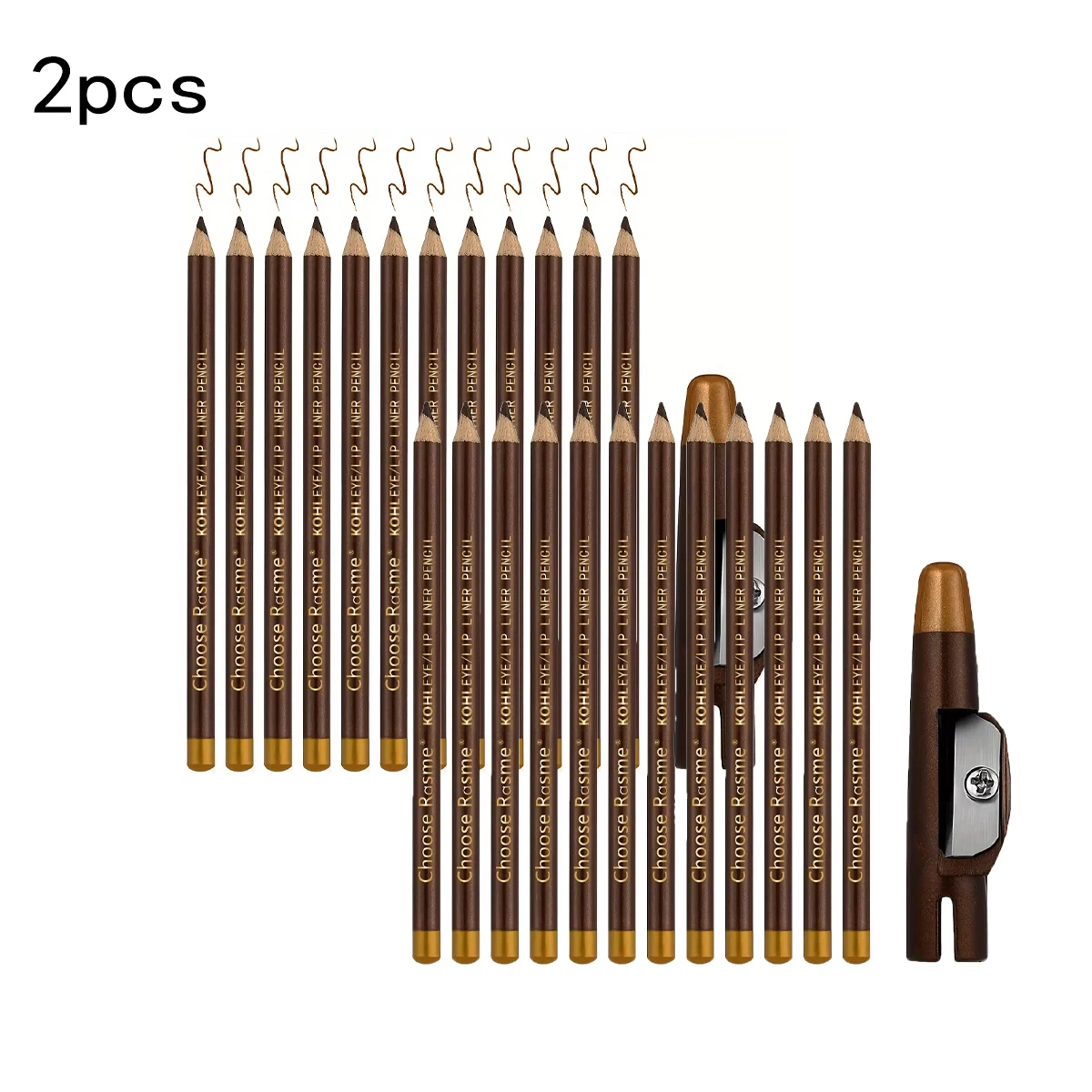 12pcs Black/Brown/Dark Brown Eyebrow Pencil Sharpener Eyebrow Pencil with Sharpener Eyebrow Line Lasting