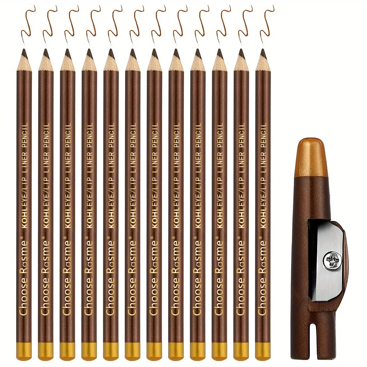 12pcs Black/Brown/Dark Brown Eyebrow Pencil Sharpener Eyebrow Pencil with Sharpener Eyebrow Line Lasting