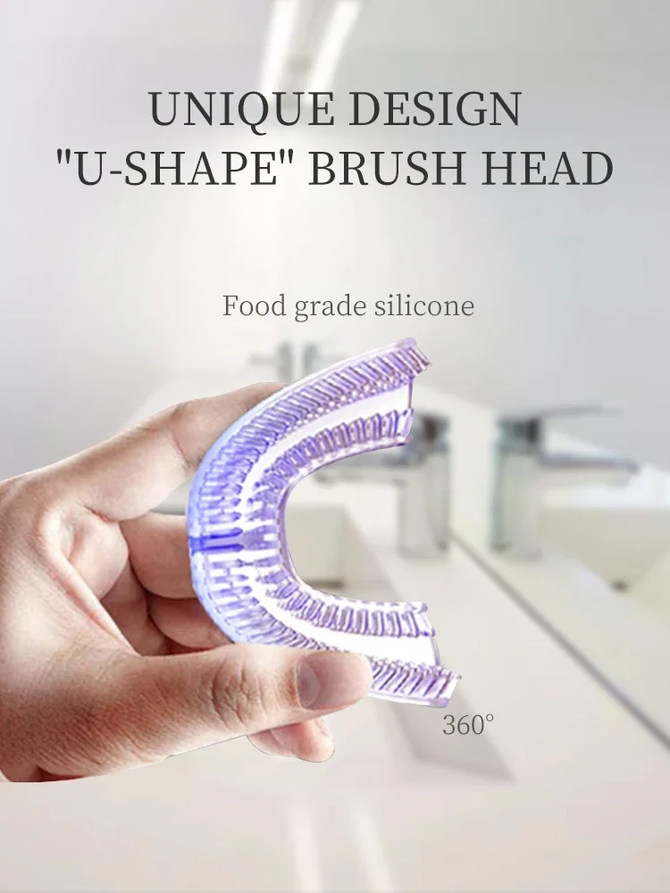 Ultrasonic Toothbrush,U Shape Toothbrush Ultrasonic Teeth Cleaner Teeth Whitening Lamp 360 Adult Electric Automatic Toothbrush