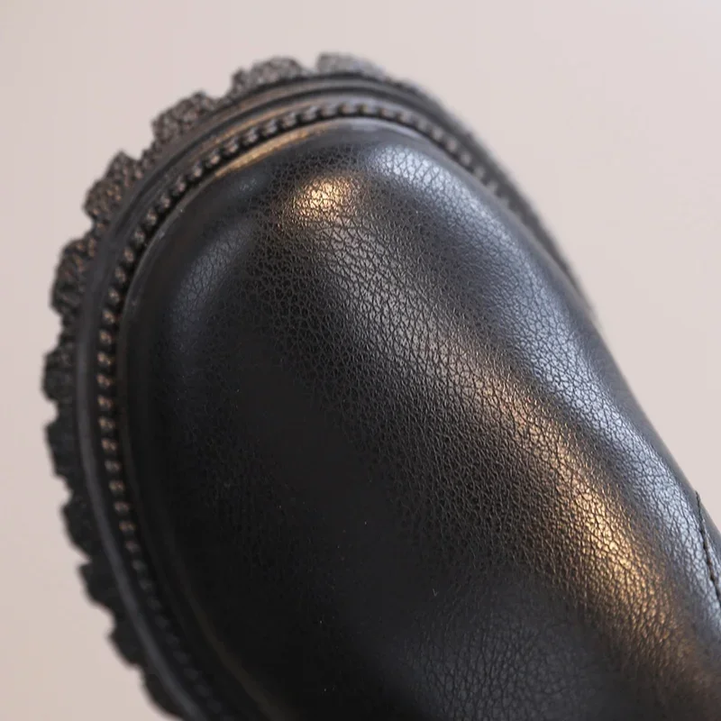 Kids Short Boots Fashion Boys Shoes Autumn Winter Leather Children Boots Non-Slip Toddler Girls Boot Toddler Snow Shoes