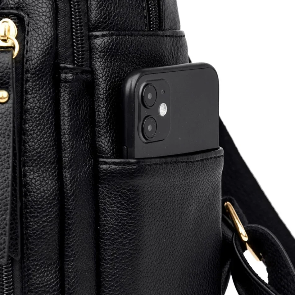 Women Large Capacity Backpack High Quality Leather Vintage Bags for Women School Bags Travel Rucksack Ladies Bookbag Knapsack