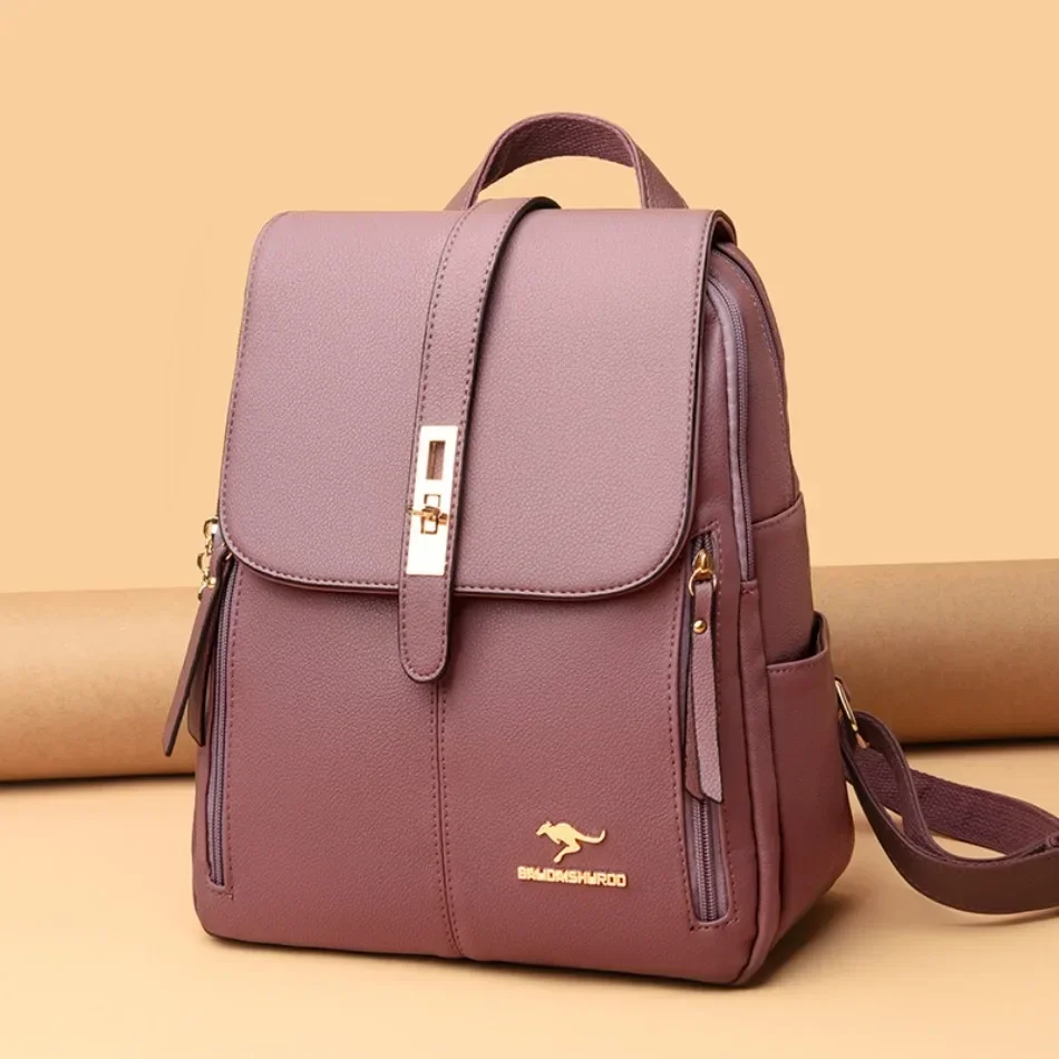 Women Large Capacity Backpack High Quality Leather Vintage Bags for Women School Bags Travel Rucksack Ladies Bookbag Knapsack