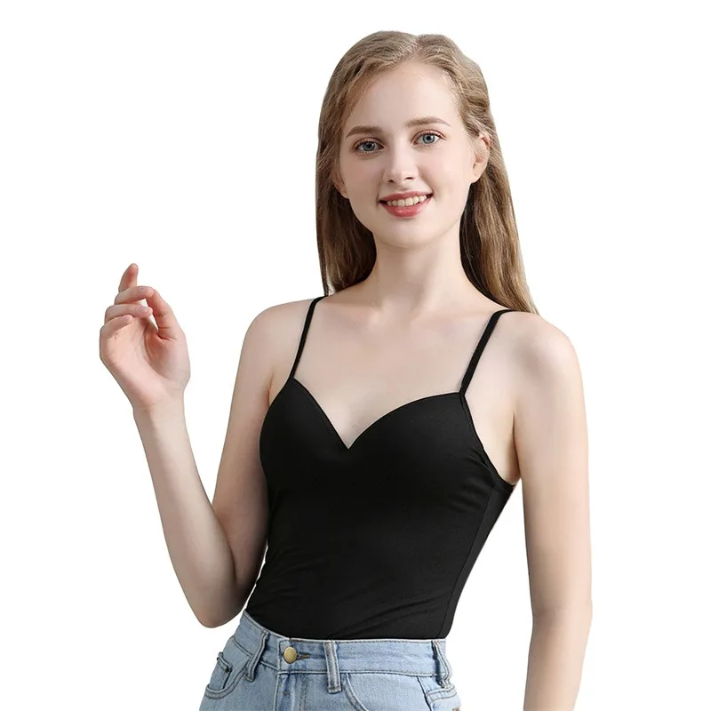 Women Underwear Push Up Bra Sexy Top Women Suspender Tank Up Fashion Solid Color Lingerie Female Soft Top Brassreie