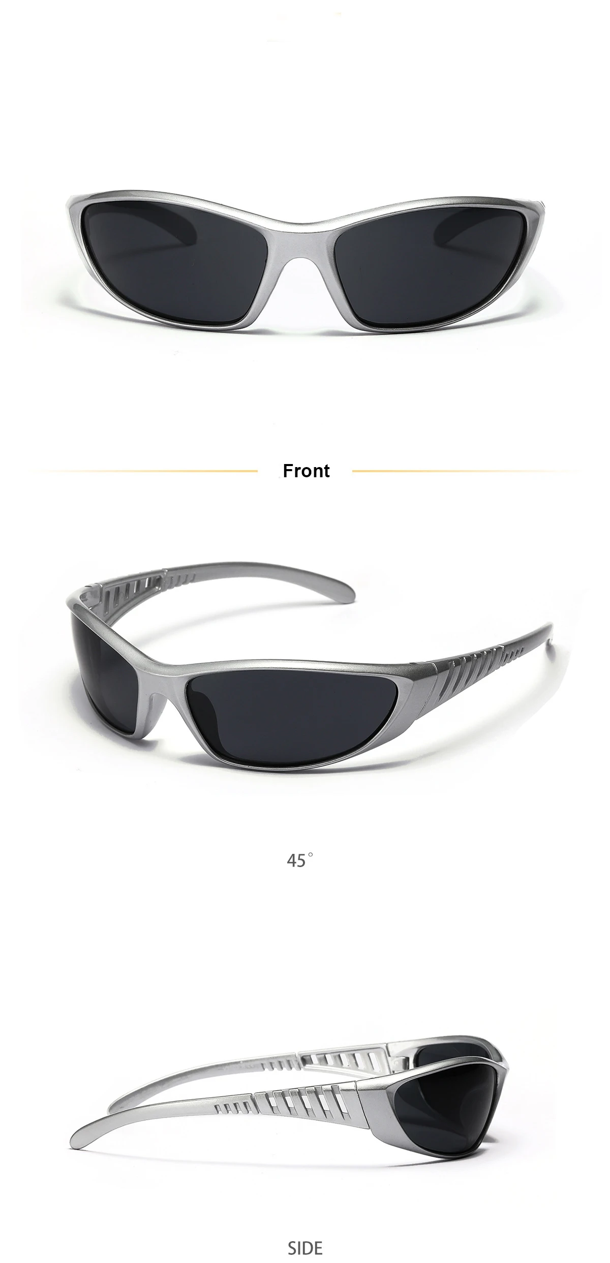 Y2K Silver Sunglasses Color Hollowed Out Future Sense Of Technology Hot Girls Net Red Sunglasses Women Sunglasses Trendy Men