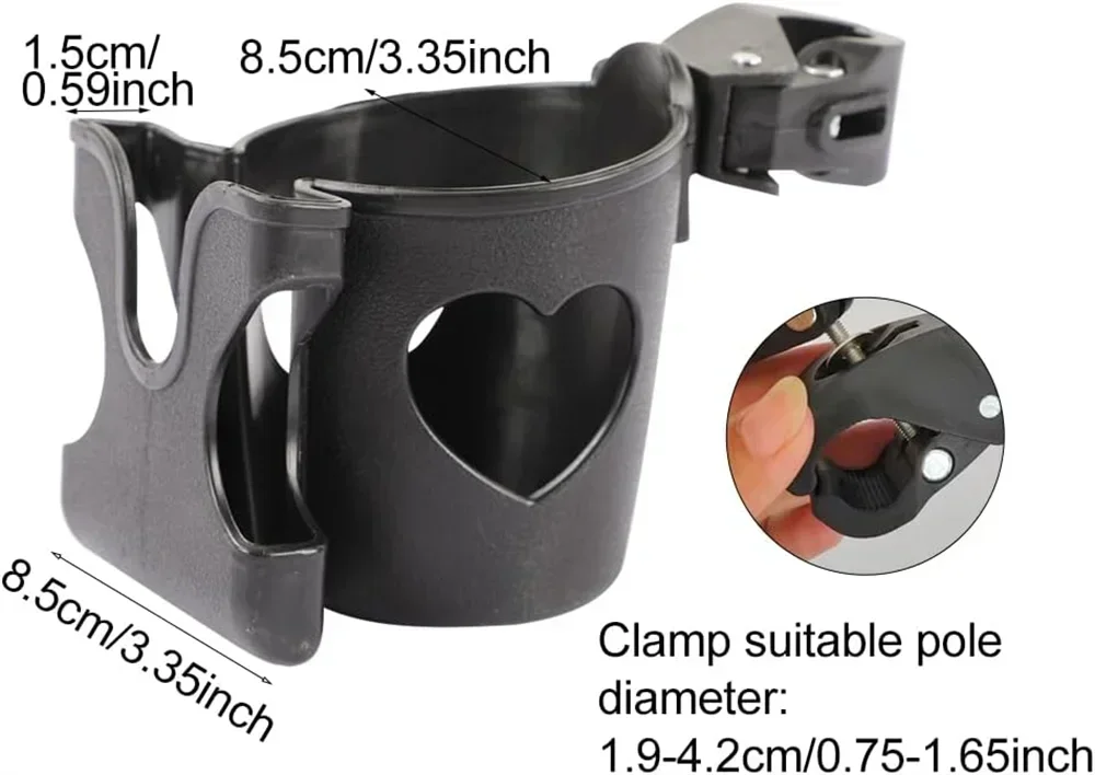 2-in-1 Baby Stroller Cup Holder Phone Holder Multifunctional Universal Infant Bottle Holder Stroller Accessories Cup Holder