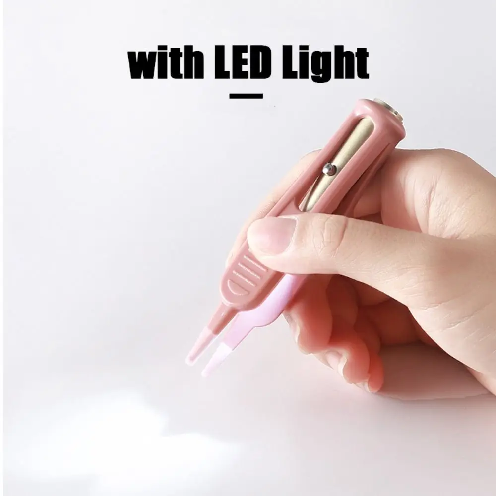 Safety Forceps with LED Light Baby Dig Booger Clip Infants Clean Ear Nose Navel Safety Tweezers Safe Forceps Cleaning Supplies