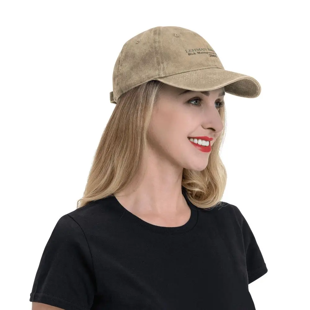 Lehman Brothers Risk Management Dept Washed Baseball Cap Street Style Trucker Dad Hat Summer Unisex Teens Sunscreen Baseball Cap