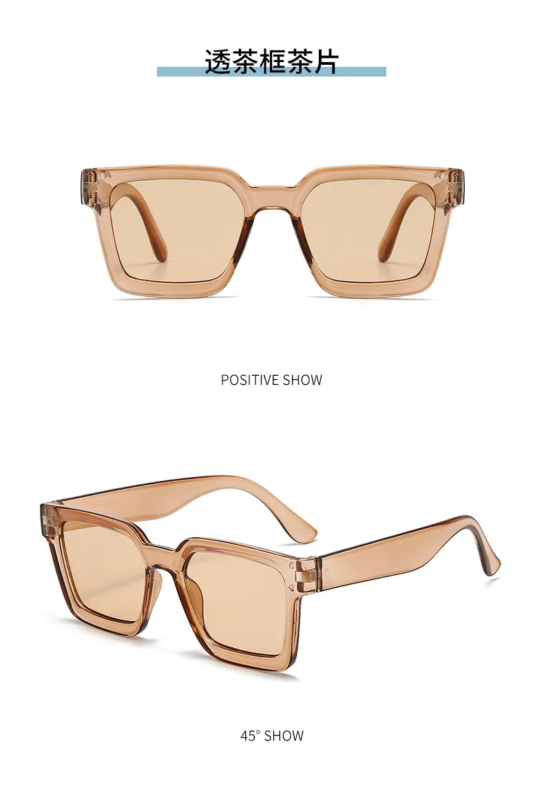 New Vintage Sunglasses Women Men Square Big Frame Sun Glasses Female Brand Designer Retro Shades Fashion Sunglasses For Male