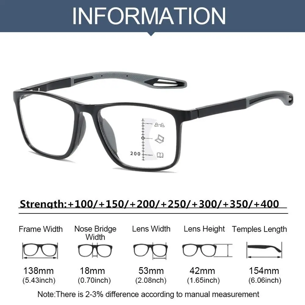 TR90 Anti-blue Light Multifocal Reading Glasses Men Women Progressive Near Far Eyewear Ultralight Sports Farsight Eyeglasses