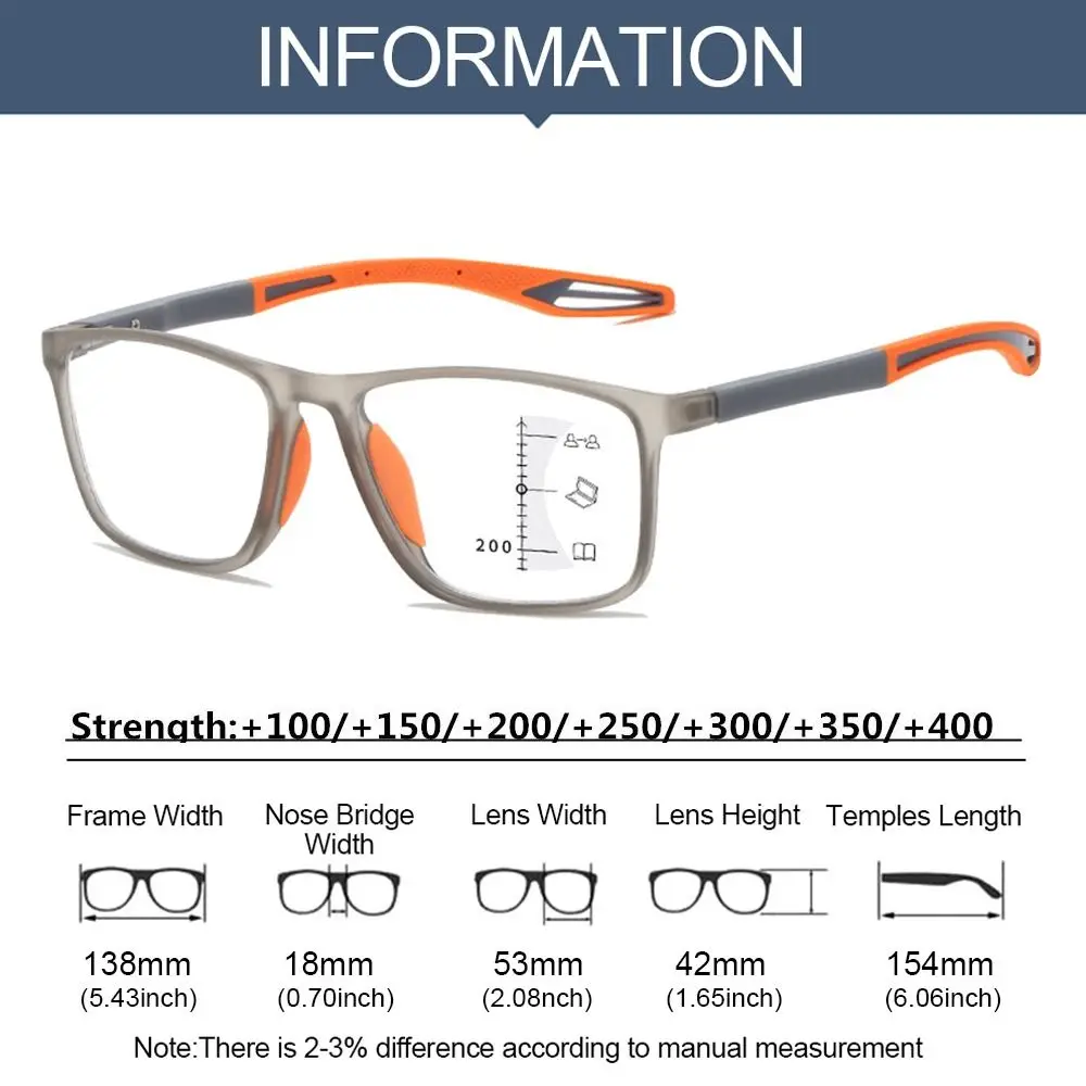 TR90 Anti-blue Light Multifocal Reading Glasses Men Women Progressive Near Far Eyewear Ultralight Sports Farsight Eyeglasses