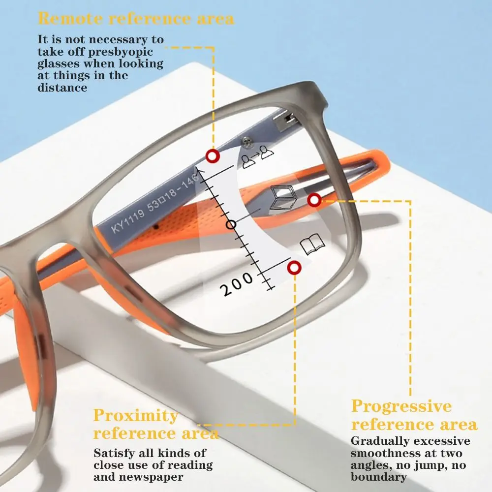 TR90 Anti-blue Light Multifocal Reading Glasses Men Women Progressive Near Far Eyewear Ultralight Sports Farsight Eyeglasses