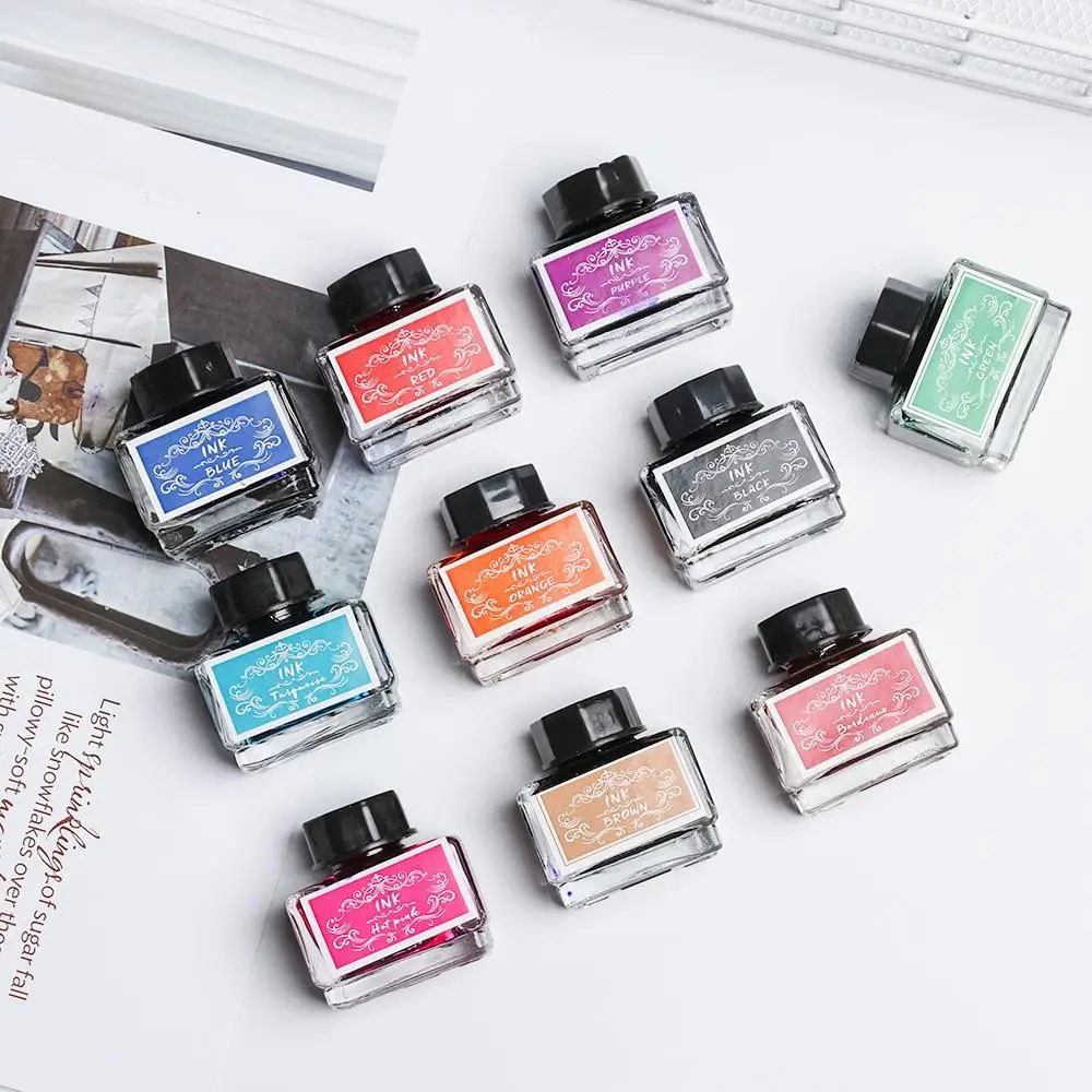 Carbon-free Ink For Fountain Pen 15ml Non-carbon Ink Fountain Pens Stationery Pen Ink Bottle Printer Chemical Ink