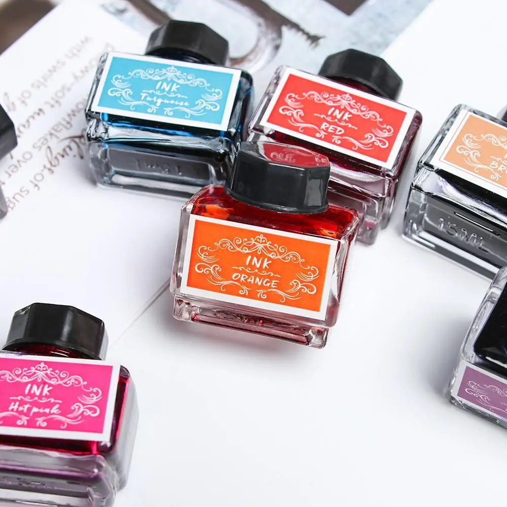 Carbon-free Ink For Fountain Pen 15ml Non-carbon Ink Fountain Pens Stationery Pen Ink Bottle Printer Chemical Ink