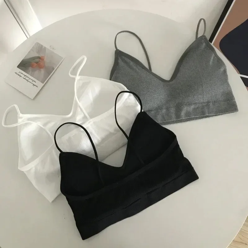 Women's Sports Bra Set Underwear Bra Korean Style Push Up No Steel Ring Bra Sexy Tube Top High Elastic Panty Set
