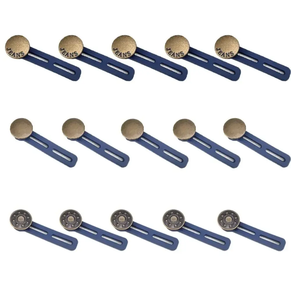 6Pcs Sewing Buttons Adjustable Disassembly Retractable Jeans Waist Button Metal Extended Buckles Pant Waistband Expander