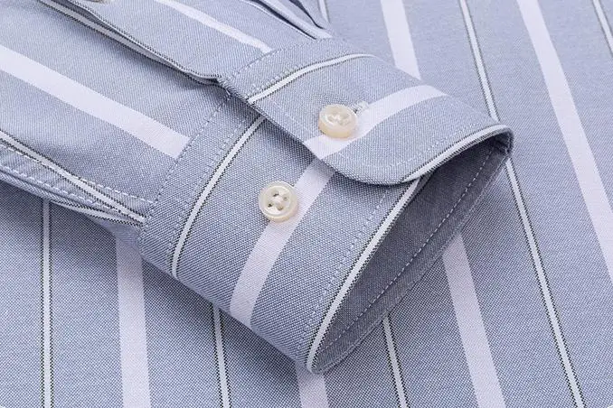 Men's Social Shirts Long Sleeve 100%Pure Cotton Oxford Buttoned Plaid Formal Male Casual Clothes Oversized Shirt Plus Size S-7XL