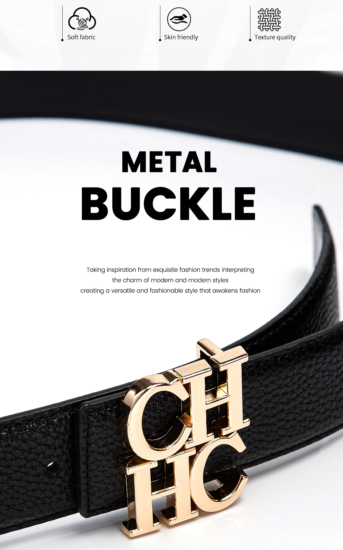 CHCH Men's Leather Belts Brand Cowskin Belt Top Quality Men Belt Luxury Designer Leather Belts Metal Buckle Male belts 3.8CM
