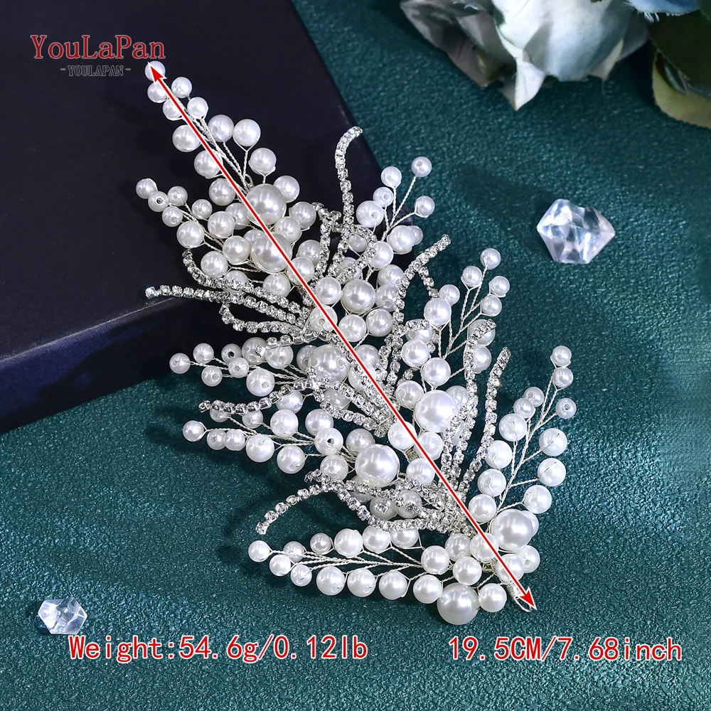 YouLaPan Bride Pearl Headband Rhinestone Chain Wedding Women Hair Pieces Handmade Headwear Trendy Party Hair Accessories HP739