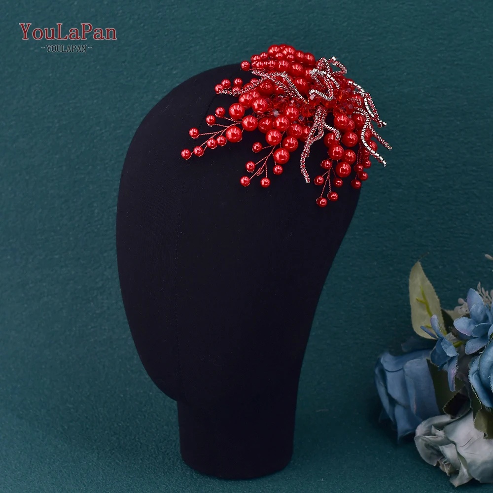 YouLaPan Bride Pearl Headband Rhinestone Chain Wedding Women Hair Pieces Handmade Headwear Trendy Party Hair Accessories HP739