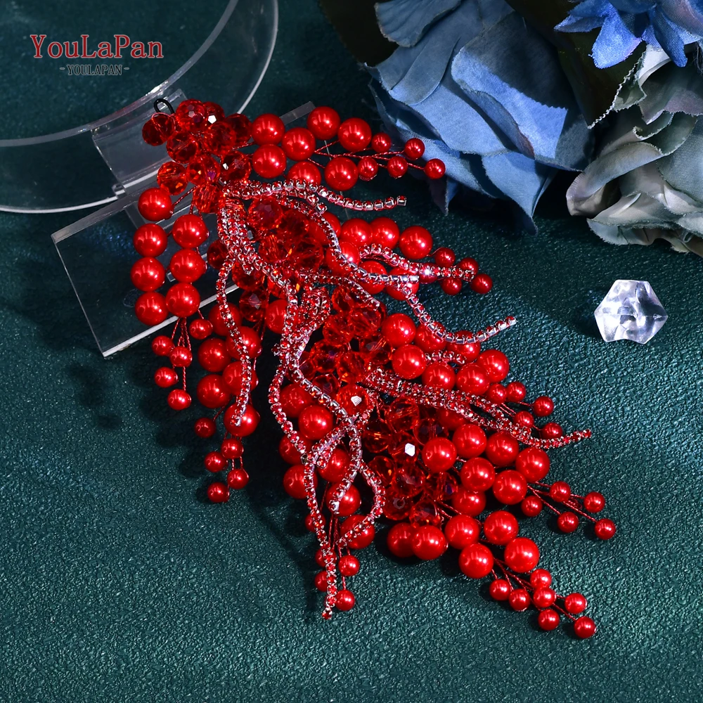 YouLaPan Bride Pearl Headband Rhinestone Chain Wedding Women Hair Pieces Handmade Headwear Trendy Party Hair Accessories HP739
