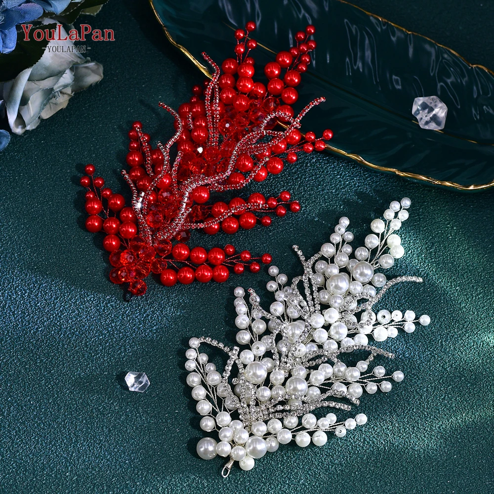 YouLaPan Bride Pearl Headband Rhinestone Chain Wedding Women Hair Pieces Handmade Headwear Trendy Party Hair Accessories HP739