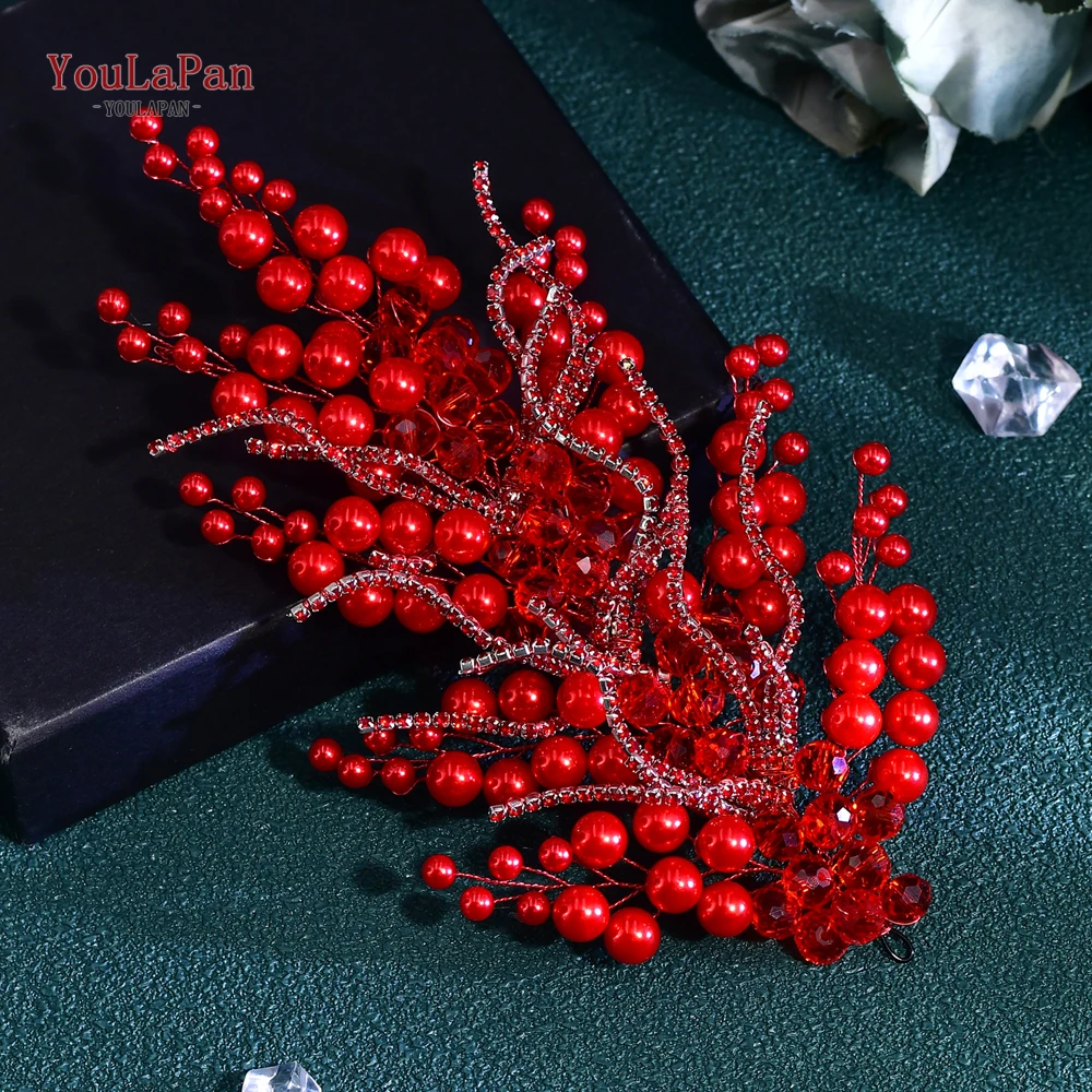 YouLaPan Bride Pearl Headband Rhinestone Chain Wedding Women Hair Pieces Handmade Headwear Trendy Party Hair Accessories HP739