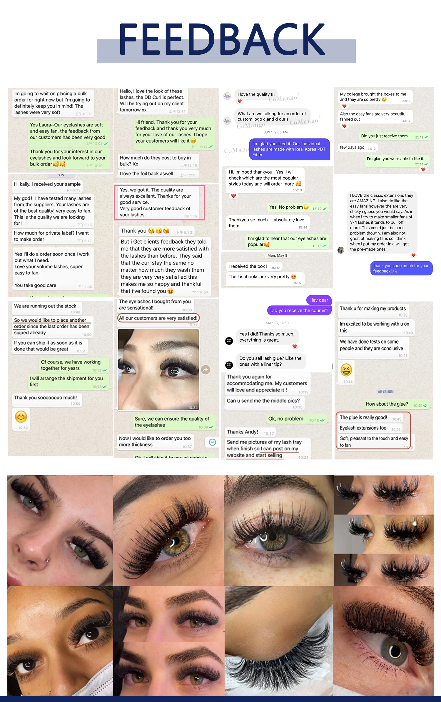 CoMango 120/300Fans Premade Volume Fans Wispy Mink Pointy Base Eyelashes Extension 3D/6D/10D/12D/14D/16D Imported Material PBT
