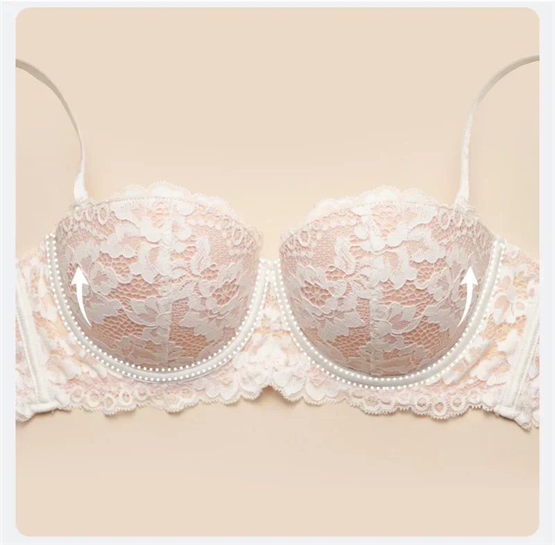 Sexy Lace Bra Women 1/2 Cup Underwire Bras Ladies Push Up Underwear Trendy Floral Brassiere Female Comfortable Intimates