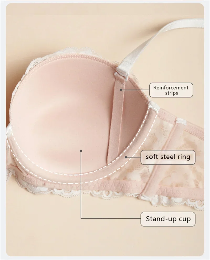 Sexy Lace Bra Women 1/2 Cup Underwire Bras Ladies Push Up Underwear Trendy Floral Brassiere Female Comfortable Intimates