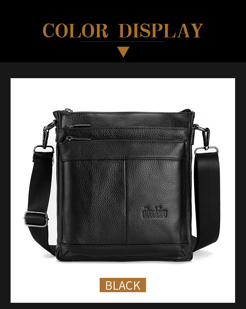 Men's Leather Messenger Bag Business Shoulder Bag Small Crossbody Bag Multi Function Messenger Bag Men's Travel Bag