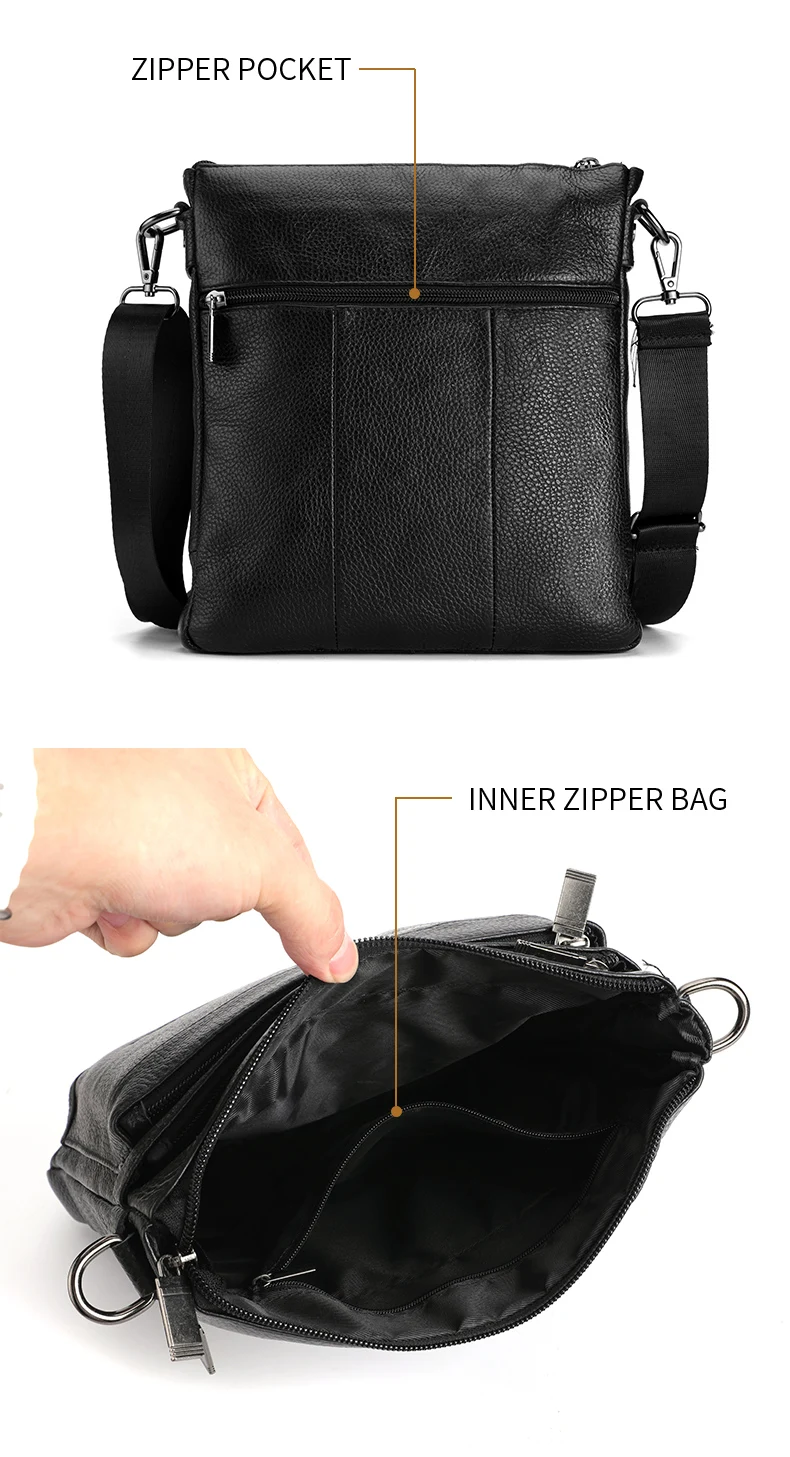 Men's Leather Messenger Bag Business Shoulder Bag Small Crossbody Bag Multi Function Messenger Bag Men's Travel Bag