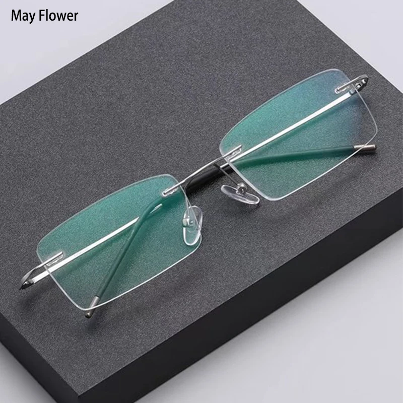 Anti Blue Light Ultralight Memory Rimless Reading Glasses Men Women Presbyopic Eyeglasses Hyperopia Eyewear +1.0 to +3.5